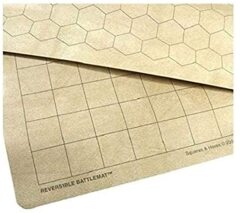 Reversible Battlemat with 1' Squares and 1' Hexes